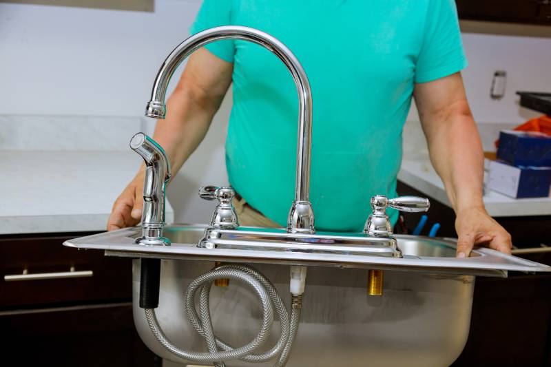 faucet kitchen sink installation plumber orange county ca